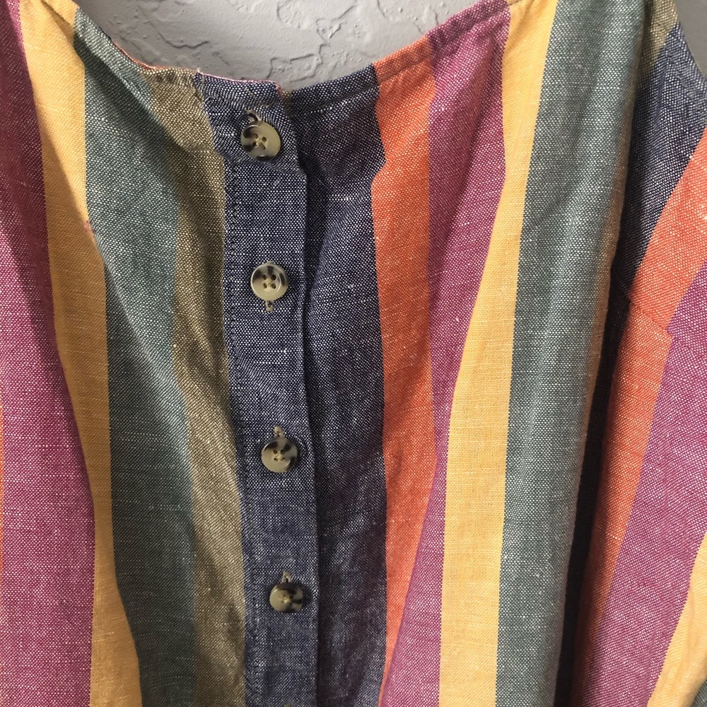 Rainbow Stripe Button Front Tank | Madewell - image 5